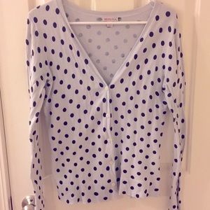 Merona Gray and Black Polka Dot Cardigan Medium